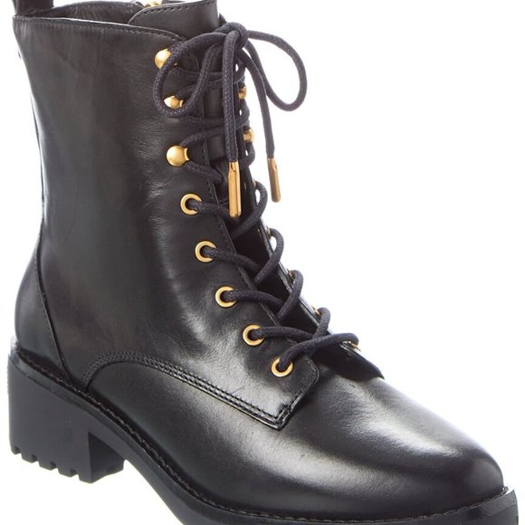 Tory Burch Shoes - NWT Tory Burch Leather Lug Sole Combat Boot Perfect Black Sz 7.5